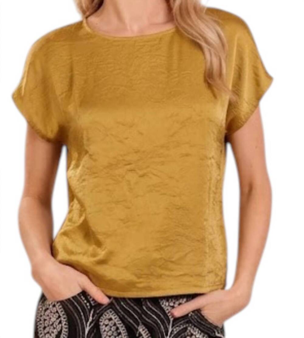 NEW TRAFFIC PEOPLE grace crewneck top in gold